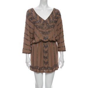 🖤Haute Hippie Silk Mini Dress- Intricate Beading!